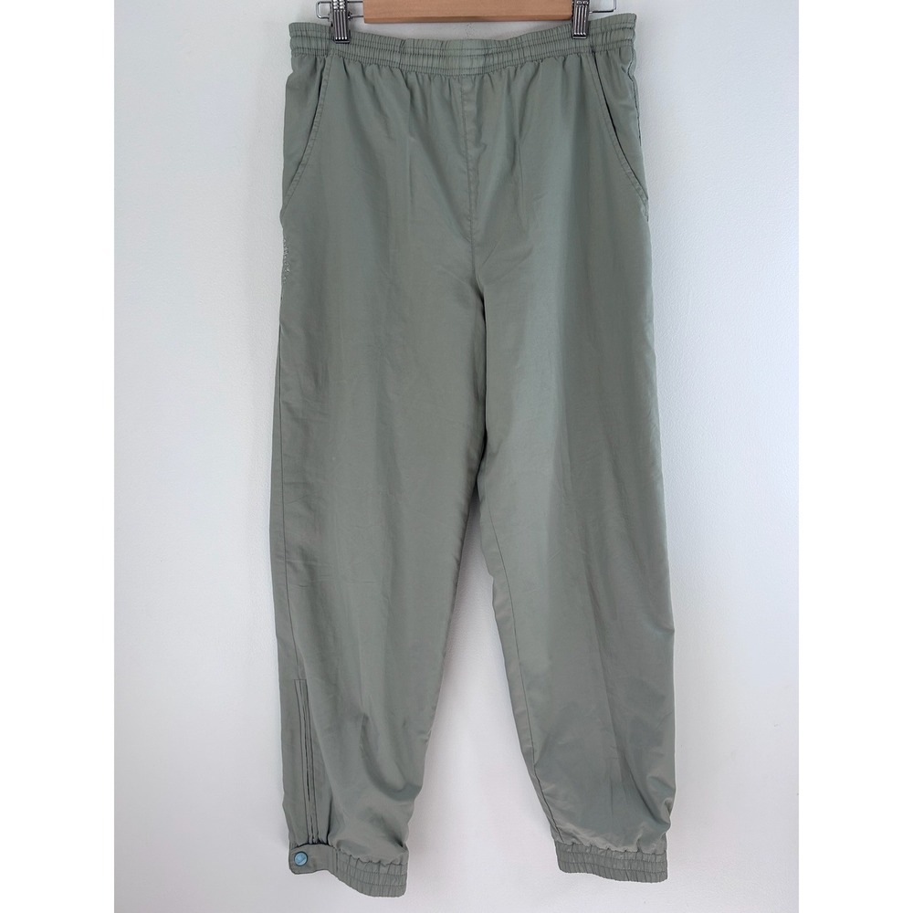 Ellesse Vintage Sage Green Track Pants Joggers Women Sz 6 Elastic Waist Retro